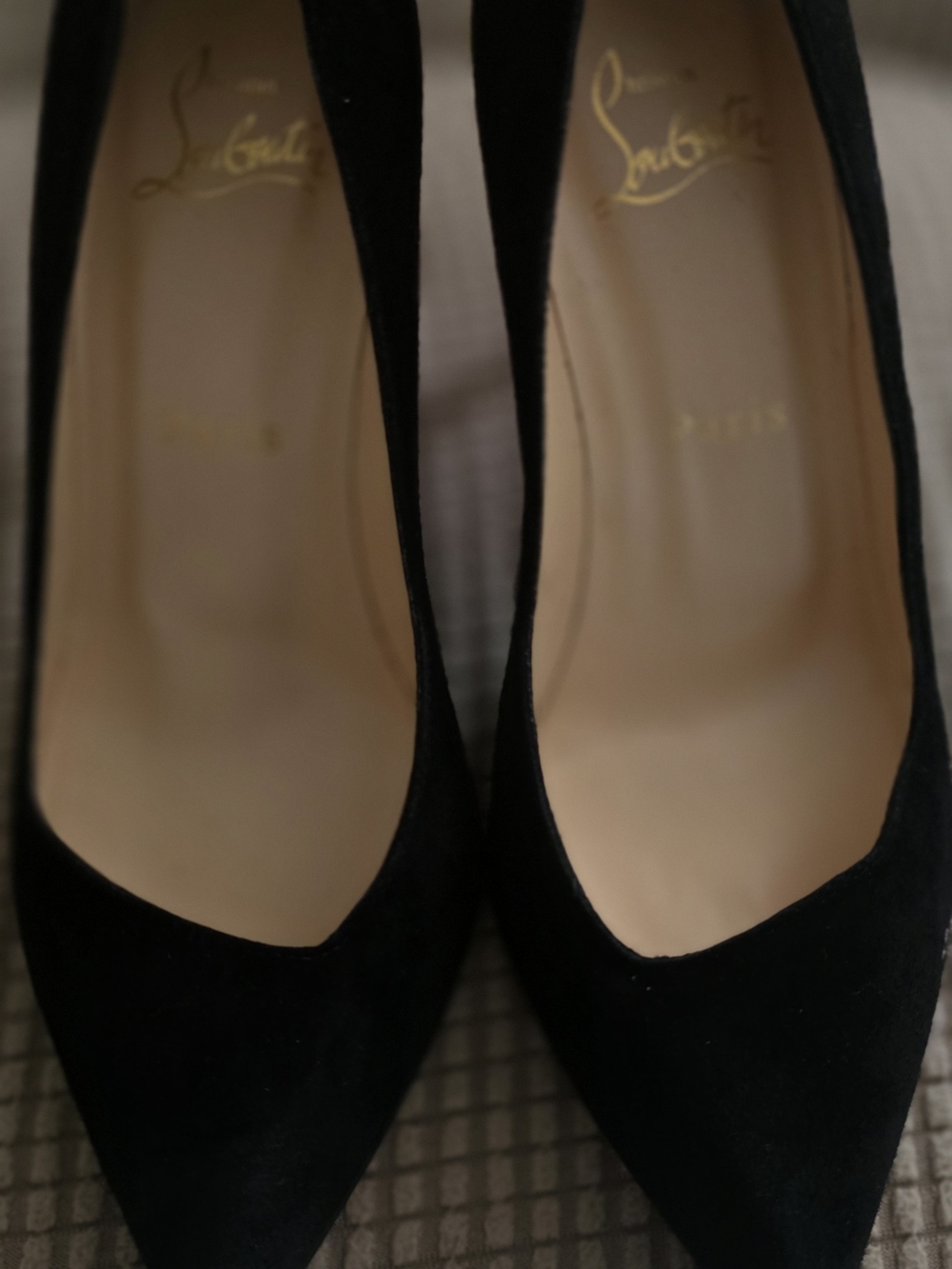 Christian Louboutin Black Suede Pointed Pumps